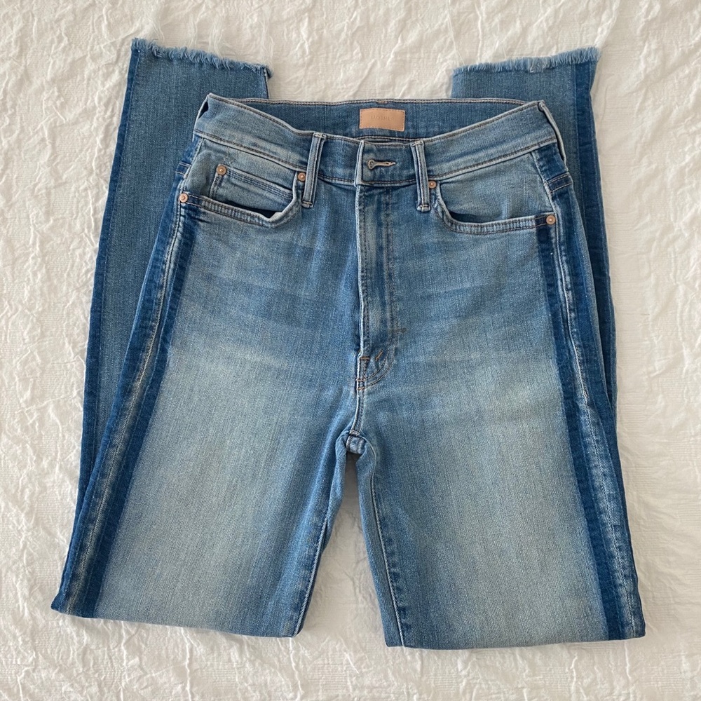 MOTHER Stunner Side-Stripe Ankle Fray Skinny Jeans - Picture 5 of 11